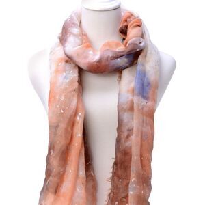 J FRANCIS Scarf Linen and Cotton Orange